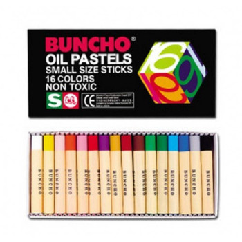 Buncho 2159/16 Oil Pastels Small Size Sticks (16 Colours/box)