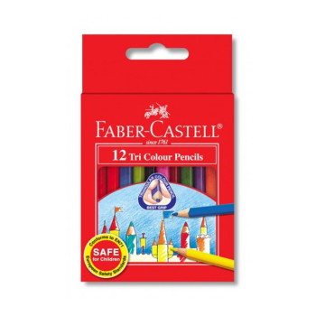 Faber-Castell 115832 Tri Colour Pencils Short (12 Colours/box)