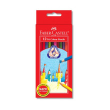 Faber-Castell 115833 Tri Colour Pencils Long (12 Colours/box)