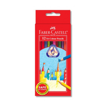 Faber-Castell 115833 Tri Colour Pencils Long (12 Colours/box)