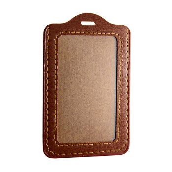 Leather ID Card Holder 54mm x 90mm - Brown