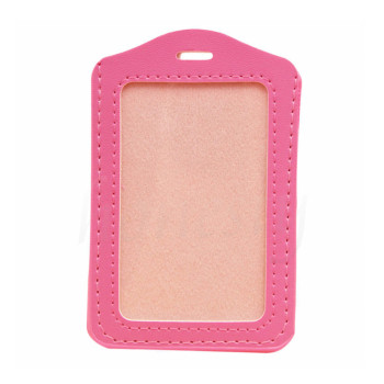 Leather ID Card Holder 54mm x 90mm - Pink