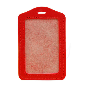 Leather ID Card Holder 54mm x 90mm - Red