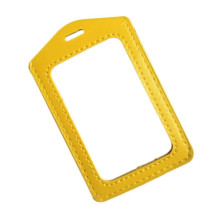 Leather ID Card Holder 54mm x 90mm - Yellow