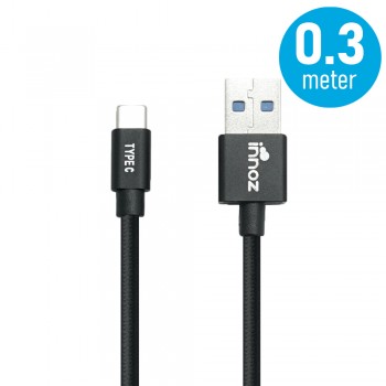 InnozÂ® InnoLink USB 3.1 to Type-C 5Gbps Super Speed Transfer & 5V/3A  High Speed Charging Cable - Black (0.3m)