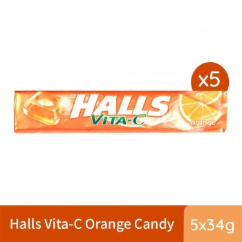 Halls Stick Vita-C Orange Mint Candy (34g x 5)
