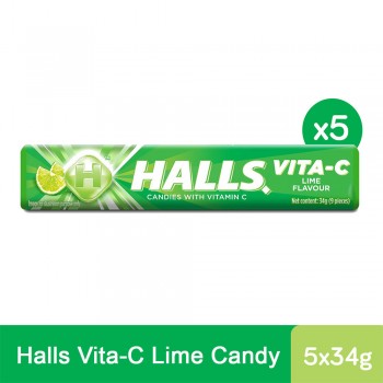 Halls Stick Vita-C Lime Mint Candy (34g x 5)