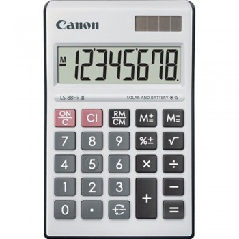 Canon Calculator LS-88Hi III - 8-Digit Mini Desktop Calculator, Portable Compact Size - Black