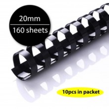 Black Plastic Binding Comb 20mm (10pcs/pkt)