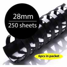 Black Plastic Binding Comb 28mm (6pcs/pkt)