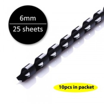 Black Plastic Binding Comb 6mm, 25sheets (10pcs/pkt)