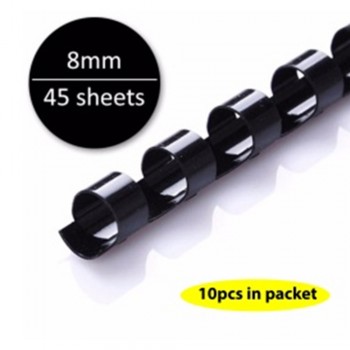 Black Plastic Binding Comb 8mm, 45sheets (10pcs/pkt)