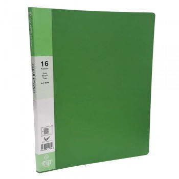 CBE 76016 A4 16 Pockets Side Insert Clear Holder  - Green