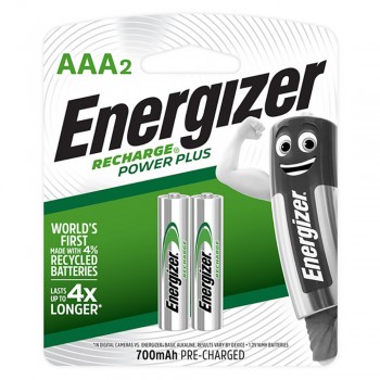 Energizer Power Plus AAA Rechargeable Batteries - 2-count - 700 mAh