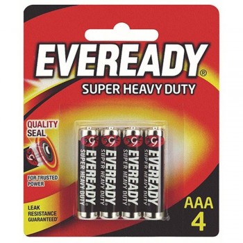 EVEREADY Super Heavy Duty AAA Carbon Zinc Batteries - AAA Size - 4pcs 