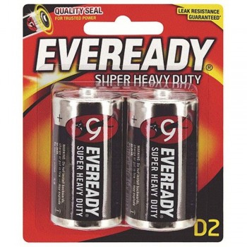 EVEREADY Super Heavy Duty D Carbon Zinc Batteries - D Size - 2pcs 