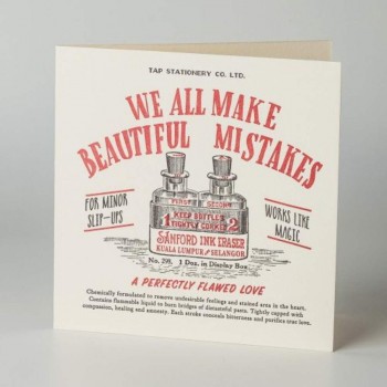 Letterpress Card - Love - We All Make Beautiful Mistakes