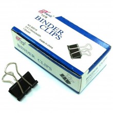 Ding Li Binder Clips 19mm - Black (12pcs/box)