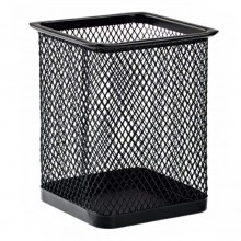 Pen Holder - Rectangular Mesh Pen Pot Black