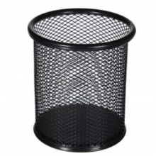 Pen Holder Round Mesh Pen Pot - Black 