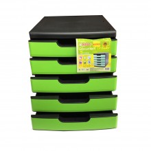 Niso 8822 5 Tier Document Drawer - Green