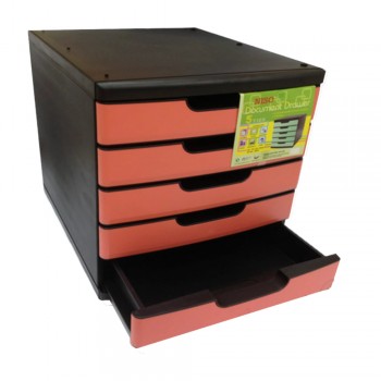 Niso 8822 5 Tier Document Drawer - Pink