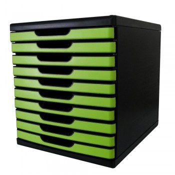 Niso 8855 10 Tier Document Drawer - Green