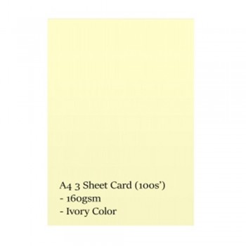 Lucky Star CS100 A4 160gsm 3 Sheet Card - Ivory (100s'/pkt)