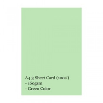 Lucky Star CS130 A4 160gsm 3 Sheet Card - Green (100s'/pkt)