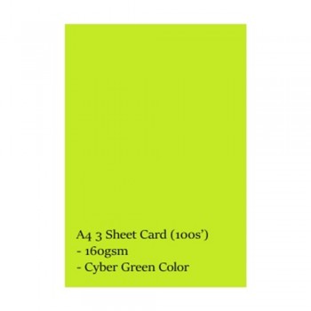 Lucky Star CS321 A4 160gsm 3 Sheet Card - Cyber Green (100s'/pkt)