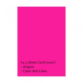 Lucky Star CS350 A4 160gsm 3 Sheet Card - Cyber Red (100s'/pkt)