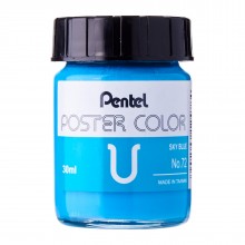 Pentel No.72 Poster Color U 30ml - Sky Blue