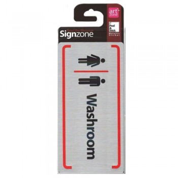 Signzone Peel & Stick Metallic Sticker - Washroom (R01-71)