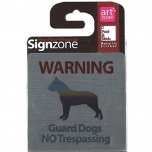 Signzone Peel & Stick Metallic Sticker - Guard Dogs NO Trespassing (R01-01G.DOG)