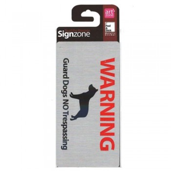 Signzone Peel & Stick Metallic Sticker - Guard Dogs NO Trespassing (R01-59)