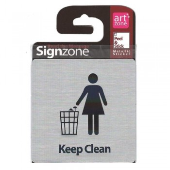 Signzone Peel & Stick Metallic Sticker - Keep Clean (R01-28)