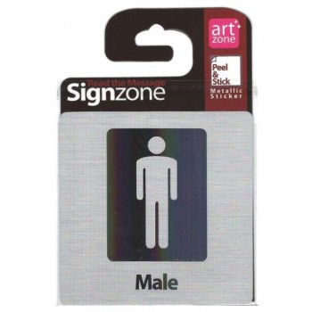 Signzone Peel & Stick Metallic Sticker - Male (R01-38)
