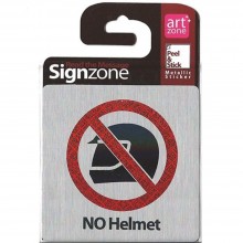 Signzone Peel & Stick Metallic Sticker - NO Helmet (R01-22) A9R1B1