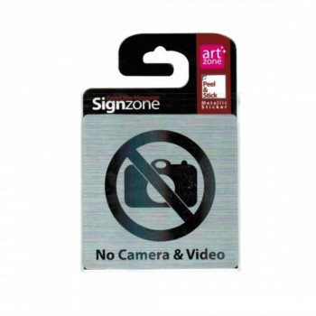 Signzone Peel & Stick Metallic Sticker - NO Camera & Video (R01-43)