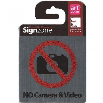 Signzone Peel & Stick Metallic Sticker - NO Camera & Video (R01-47)