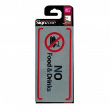Signzone Peel & Stick Metallic Sticker - NO Food & Drinks (R01-65)