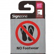 Signzone Peel & Stick Metallic Sticker - NO Footwear (R01-49)