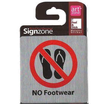 Signzone Peel & Stick Metallic Sticker - NO Footwear (R01-49)