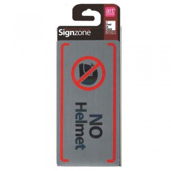 Signzone Peel & Stick Metallic Sticker - NO Helmet (R01-67)