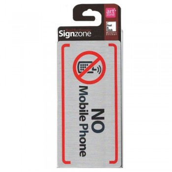 Signzone Peel & Stick Metallic Sticker - NO Mobile Phone (R01-60)