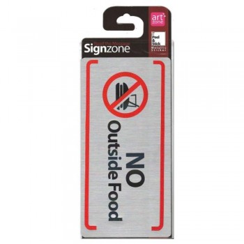 Signzone Peel & Stick Metallic Sticker - NO Outside Food (R01-64)