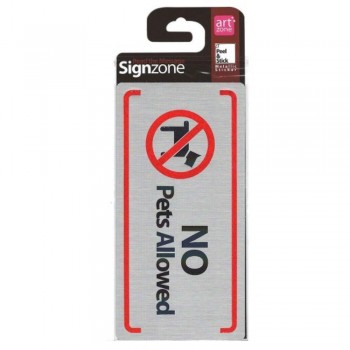 Signzone Peel & Stick Metallic Sticker - NO Pets Allowed (R01-62)