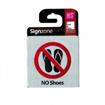 Signzone Peel & Stick Metallic Sticker - NO Shoes (R01-23)