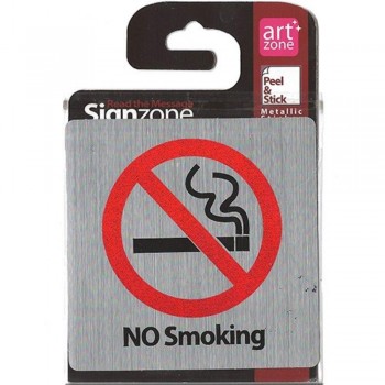 Signzone Peel & Stick Metallic Sticker - NO Smoking (R01-37)