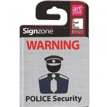 Signzone Peel & Stick Metallic Sticker - POLICE Security (R01-01-PS)